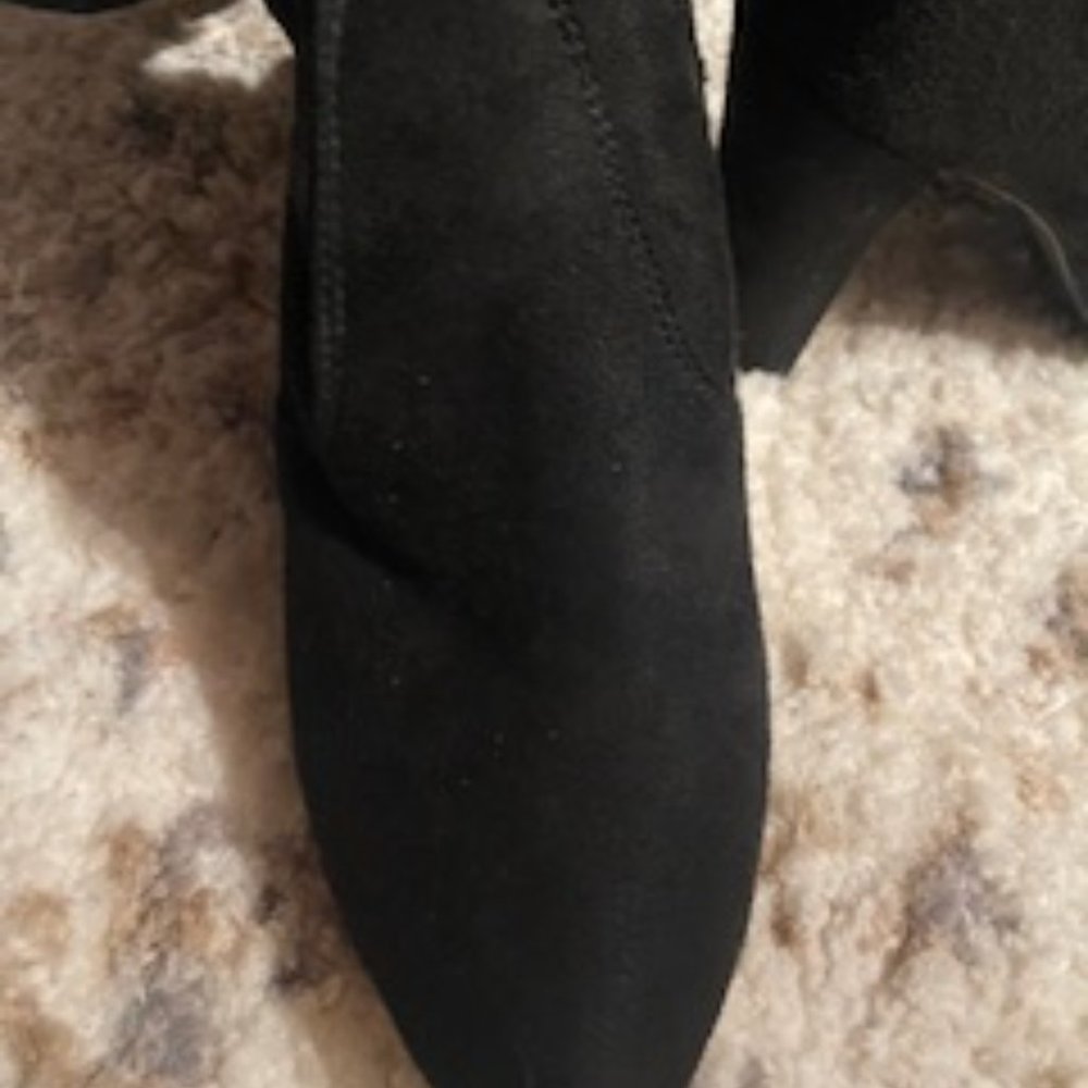 black suede high heel boots over the knee - Picture 8 of 9